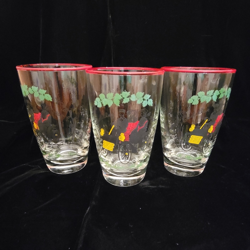 Vintage Jeanette Glasses by Libbey. 1904 Cadillac Automobile Drinking Glasses. - Picture 7 of 7